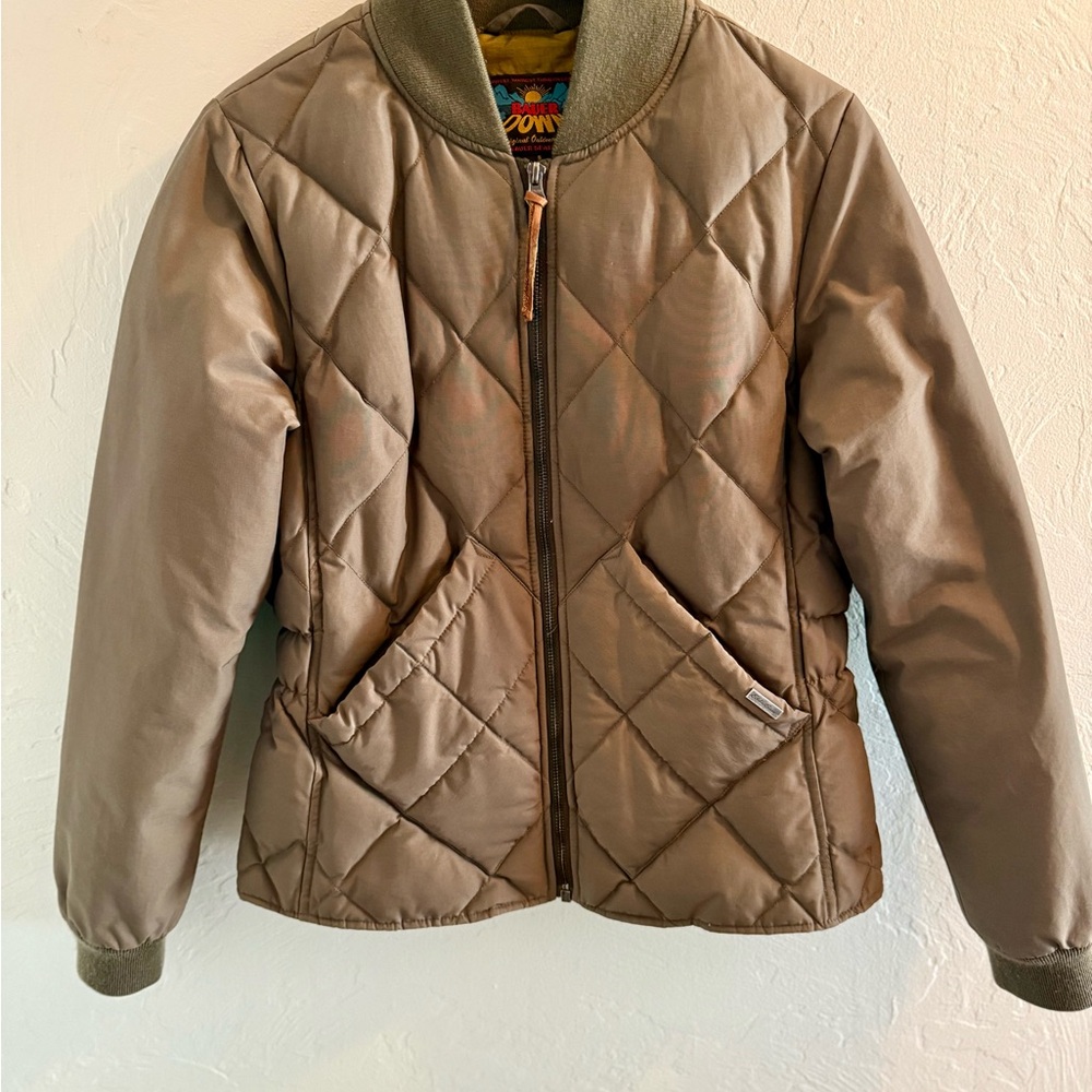 Eddie Bauer Brown Quilted Bomber Jacket